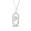 Thumbnail Image 2 of Previously Owned Encircled by Love Diamond Necklace 1/2 ct tw Round-cut 10K White Gold 18&quot;