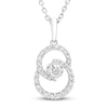 Thumbnail Image 1 of Previously Owned Encircled by Love Diamond Necklace 1/4 ct tw Round-cut Sterling Silver 18&quot;