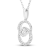 Thumbnail Image 2 of Previously Owned Encircled by Love Diamond Necklace 1/4 ct tw Round-cut Sterling Silver 18&quot;