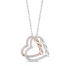 Thumbnail Image 0 of Previously Owned Hallmark Diamonds Hearts Necklace 1/4 ct tw 10K Rose Gold Sterling Silver 18”