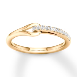 Previously Owned Love + Be Loved Diamond Ring 1/10 ct tw Round 10K Yellow Gold Size 7