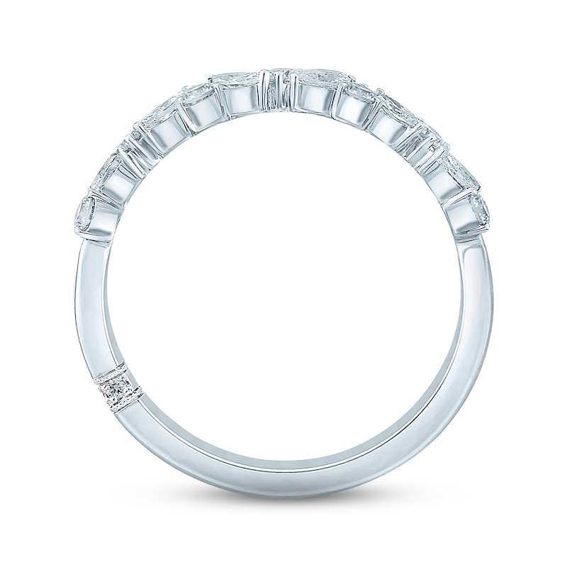 Main Image 3 of Previously Owned Monique Lhuillier Bliss Diamond Wedding Band 1/2 ct tw Marquise & Round-cut 18K White Gold