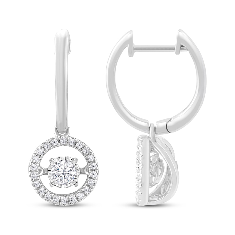 Main Image 1 of Previously Owned Unstoppable Love Diamond Halo Earrings 1/2 ct tw Round-Cut 10K White Gold