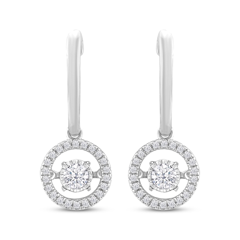 Main Image 2 of Previously Owned Unstoppable Love Diamond Halo Earrings 1/2 ct tw Round-Cut 10K White Gold