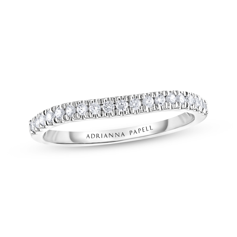 Main Image 1 of Previously Owned Adrianna Papell Diamond Wedding Band 1/5 ct tw Round-cut 14K White Gold