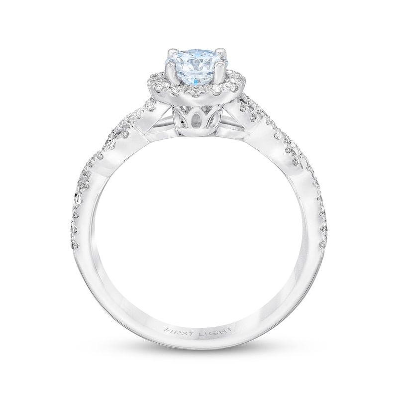 Main Image 3 of Previously Owned THE LEO First Light Diamond Engagement Ring 7/8 ct tw Round-cut 14K White Gold