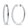 Thumbnail Image 1 of Previously Owned Diamond Hoop Earrings 1/2 ct tw 10K White Gold