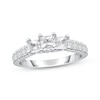 Princess-Cut Diamond Three-Stone Engagement Ring 1-1/2 ct tw 14K White ...