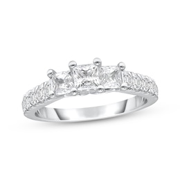 Adore Princess-Cut Diamond Three-Stone Engagement Ring 1-1/2 ct tw 14K White Gold