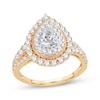 Thumbnail Image 1 of Pear-Shaped Diamond Double Halo Engagement Ring 1-1/2 ct tw 14K Yellow Gold