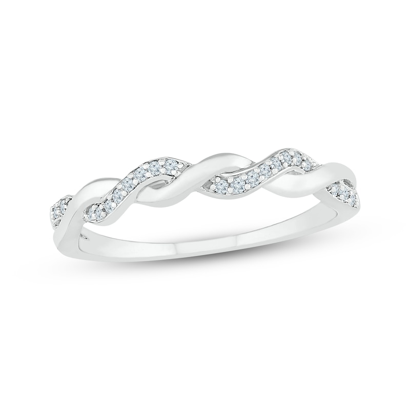 Main Image 1 of Previously Owned Diamond Anniversary Band 1/10 ct tw Round-cut 10K White Gold