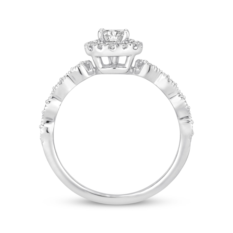 Main Image 3 of Previously Owned Diamond Engagement Ring 3/8 ct tw Round-cut 10K White Gold