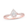 Thumbnail Image 1 of Previously Owned Diamond Engagement Ring 1/2 ct tw Pear & Round-cut 14K Rose Gold