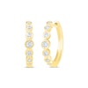 Thumbnail Image 1 of Previously Owned Diamond Bezel Hoop Earrings 1/2 ct tw Round-cut 10K Yellow Gold