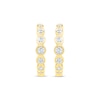 Thumbnail Image 2 of Previously Owned Diamond Bezel Hoop Earrings 1/2 ct tw Round-cut 10K Yellow Gold