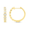 Thumbnail Image 3 of Previously Owned Diamond Bezel Hoop Earrings 1/2 ct tw Round-cut 10K Yellow Gold