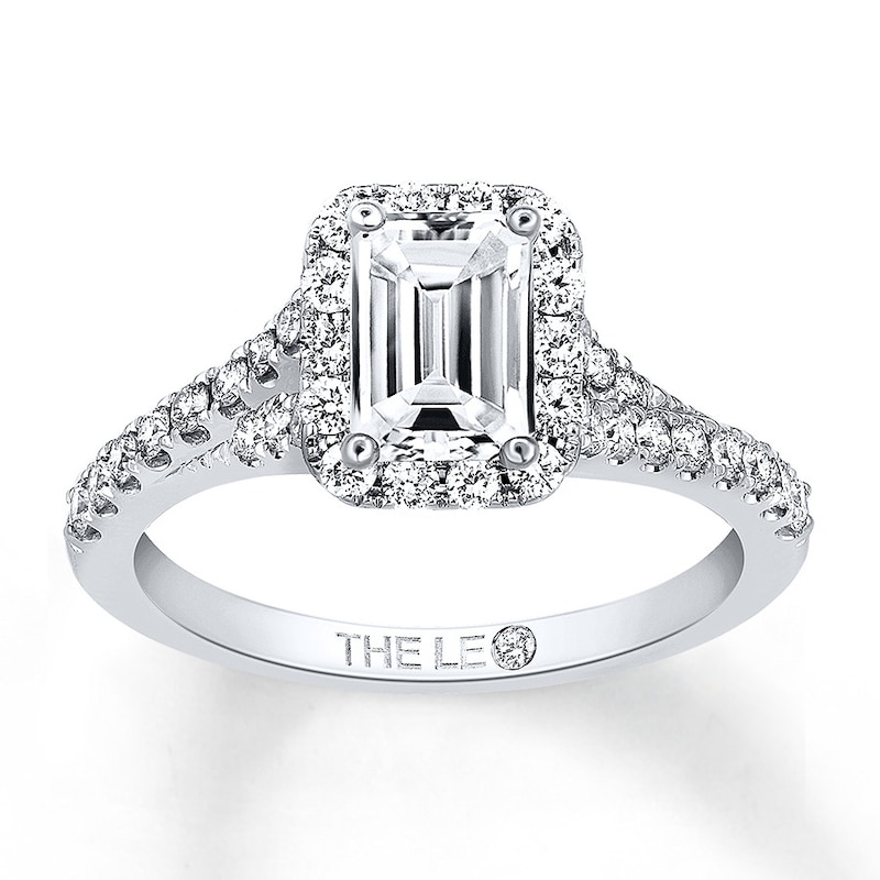 Previously Owned THE LEO Diamond Engagement Ring 1 ct tw Emerald ...