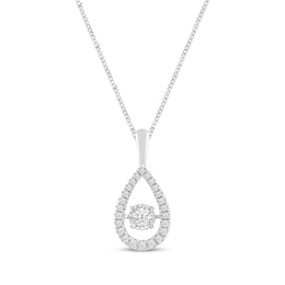 Previously Owned Unstoppable Love Diamond Pear Necklace 1/2 ct tw Round-cut 10K White Gold 19&quot;