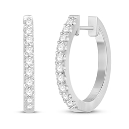 Previously Owned Diamond Hoop Earrings 1/2 ct tw 10K White Gold