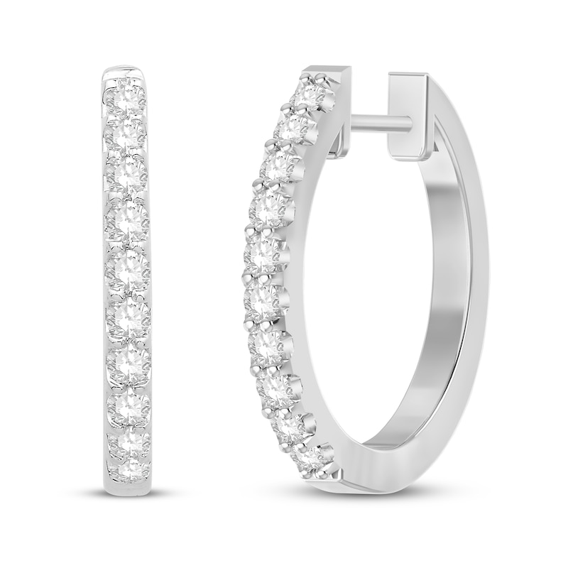 Previously Owned Diamond Hoop Earrings 1/2 ct tw 10K White Gold