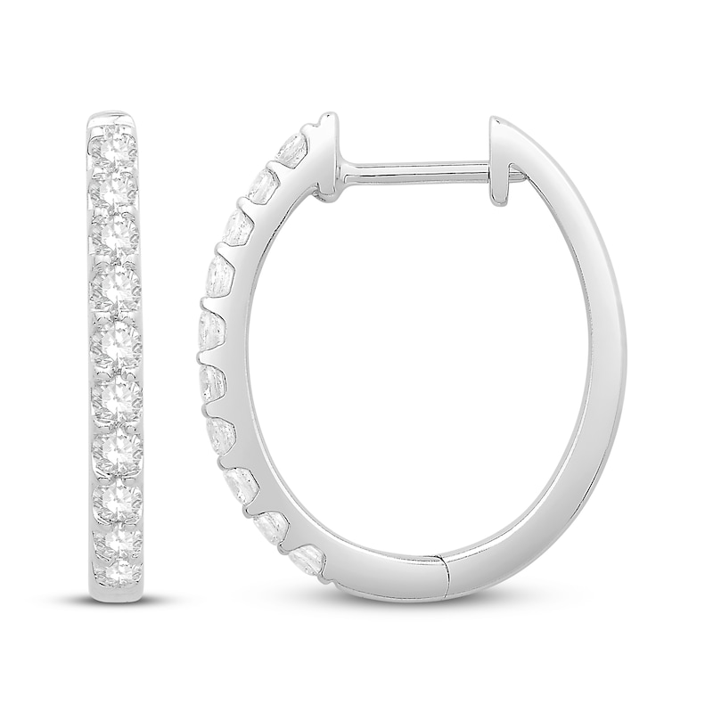 Previously Owned Diamond Hoop Earrings 1/2 ct tw 10K White Gold