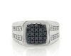 Thumbnail Image 1 of Previously Owned Men's Black & White Diamond Ring 1 ct tw 10K White Gold