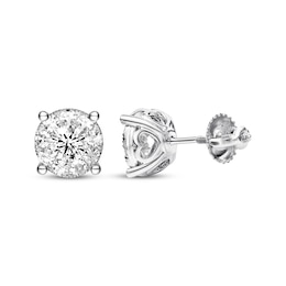 Previously Owned Diamond Earrings 1-1/5 ct tw Round-cut 14K White Gold