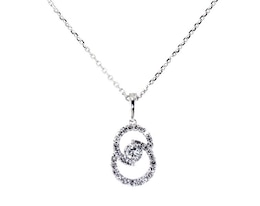 Previously Owned Encircled by Love Diamond Necklace 1/4 ct tw Round-cut 10K White Gold 18&quot;