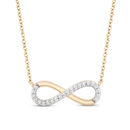 Previously Owned Hallmark Diamonds Infinity Necklace 1/10 ct tw 10K Yellow Gold 18&quot;