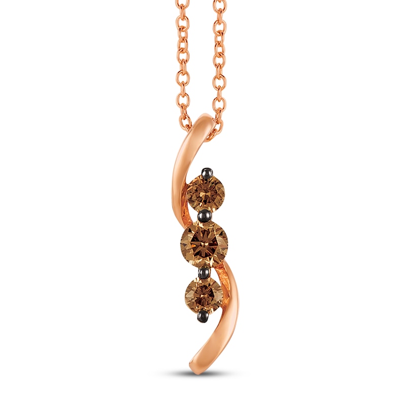 Main Image 1 of Previously Owned Le Vian Chocolate Diamonds Necklace 1/3 ct tw 14K Strawberry Gold 18&quot;