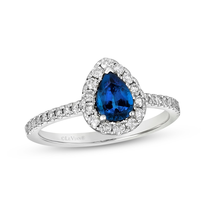 Main Image 1 of Previously Owned Le Vian Sapphire Ring 3/8 ct tw Diamonds 14K Vanilla Gold