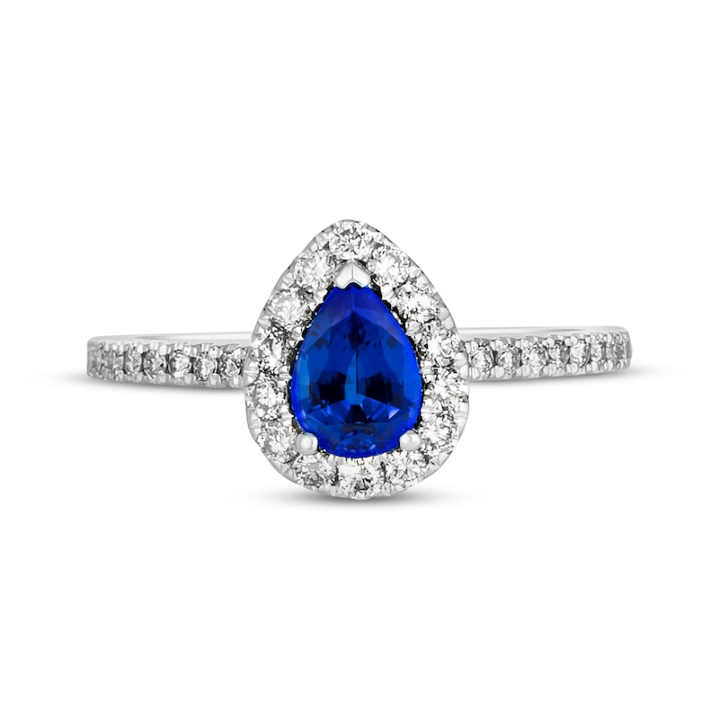 Main Image 4 of Previously Owned Le Vian Sapphire Ring 3/8 ct tw Diamonds 14K Vanilla Gold