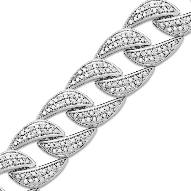 Previously Owned Men's Diamond Curb Link Bracelet 1 ct tw Sterling Silver 8.5"