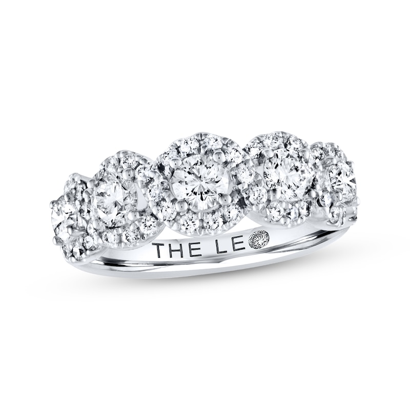 Main Image 1 of Previously Owned THE LEO Diamond Anniversary Ring 1-1/2 ct tw Round-cut 14K White Gold