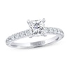 Thumbnail Image 1 of Previously Owned THE LEO Diamond Engagement Ring 1-3/8 ct tw Princess & Round-cut 14K White Gold