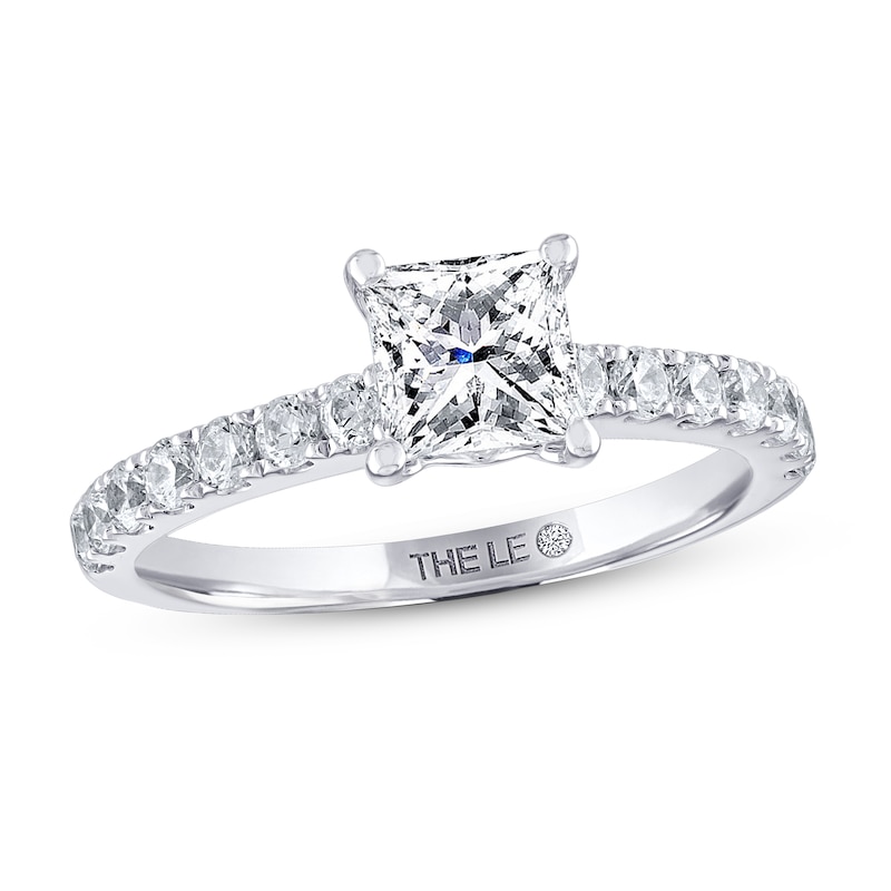 Main Image 1 of Previously Owned THE LEO Diamond Engagement Ring 1-3/8 ct tw Princess & Round-cut 14K White Gold