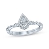 Thumbnail Image 0 of Previously Owned Monique Lhuillier Bliss Diamond Engagement Ring 7/8 ct tw Pear & Round-cut 18K White Gold