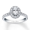 Thumbnail Image 1 of Previously Owned Neil Lane Engagement Ring 1-1/2 ct tw Oval & Round-cut Diamonds 14K White Gold Size 5.5