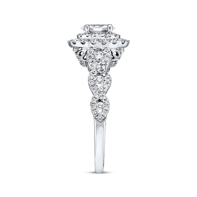 Previously Owned Neil Lane Diamond Enagagement Ring 1-1/6 ct tw Oval & Round-cut 14K White Gold - Size 5.5
