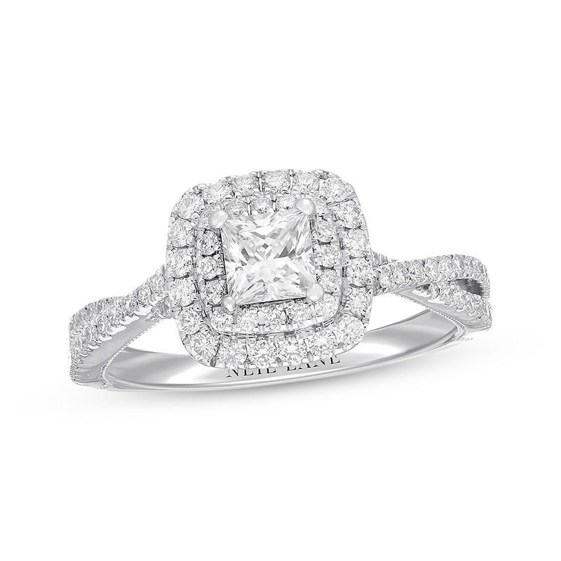 Main Image 1 of Previously Owned Neil Lane Diamond Engagement Ring 1 ct tw Princess & Round-cut 14K White Gold - Size 4