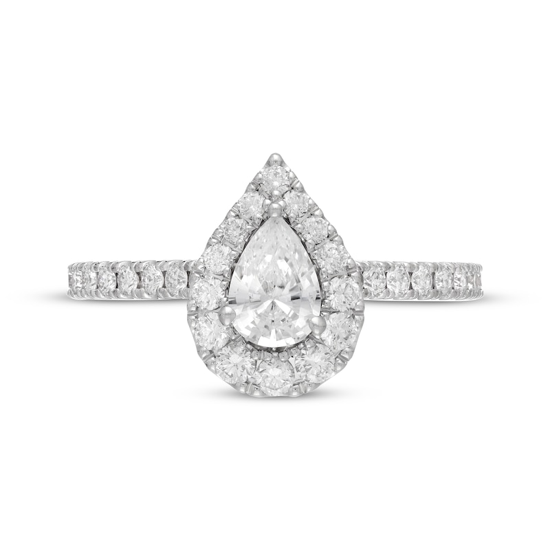 Previously Owned Neil Lane Diamond Engagement Ring 1 ct tw Pear & Round-cut 14K White Gold - Size 5