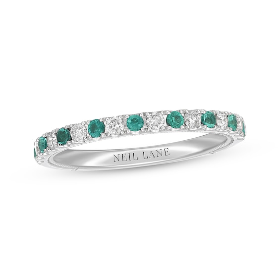 Previously Owned Neil Lane Emerald Anniversary Band 1/5 ct tw Round-cut Diamonds 14K White Gold - Size 5