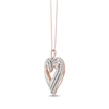 Thumbnail Image 2 of Previously Owned Diamond Heart Necklace 1 ct tw Round & Baguette-cut 10K Two-Tone Gold 18&quot;