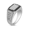 Thumbnail Image 1 of Previously Owned Men's Black & White Diamond Ring 1 ct tw 10K White Gold