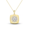 Thumbnail Image 1 of Previously Owned Diamond Square Necklace 1/2 ct tw Round-cut 10K Yellow Gold 18&quot;