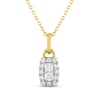 Thumbnail Image 1 of Previously Owned Forever Connected Diamond Necklace 1/3 ct tw Round & Princess-cut 10K Yellow Gold 18&quot;