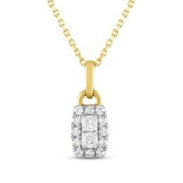 Previously Owned Forever Connected Diamond Necklace 1/3 ct tw Round & Princess-cut 10K Yellow Gold 18&quot;