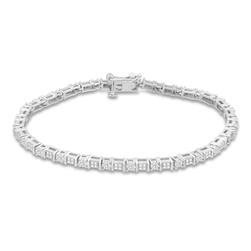 Previously Owned Diamond Fashion Bracelet 1/2 ct tw Round-cut Sterling Silver 7"