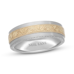 Previously Owned Neil Lane Men's Diamond Wedding Band 1/5 ct tw Round-Cut 14K Two-Tone Gold