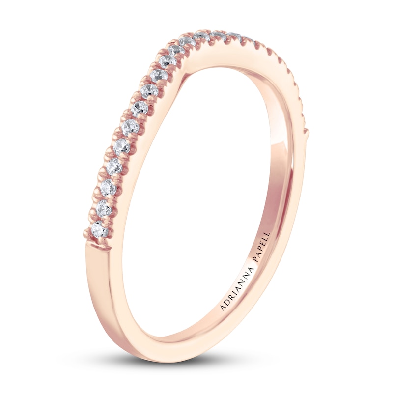 Previously Owned Adrianna Papell Diamond Wedding Band 1/8 ct tw Round-cut 14K Rose Gold